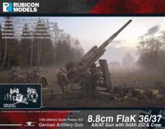 Rubicon Model Bolt Action 8.8cm FlaK 36/37 AA/AT Gun with SdAh 202 & Crew